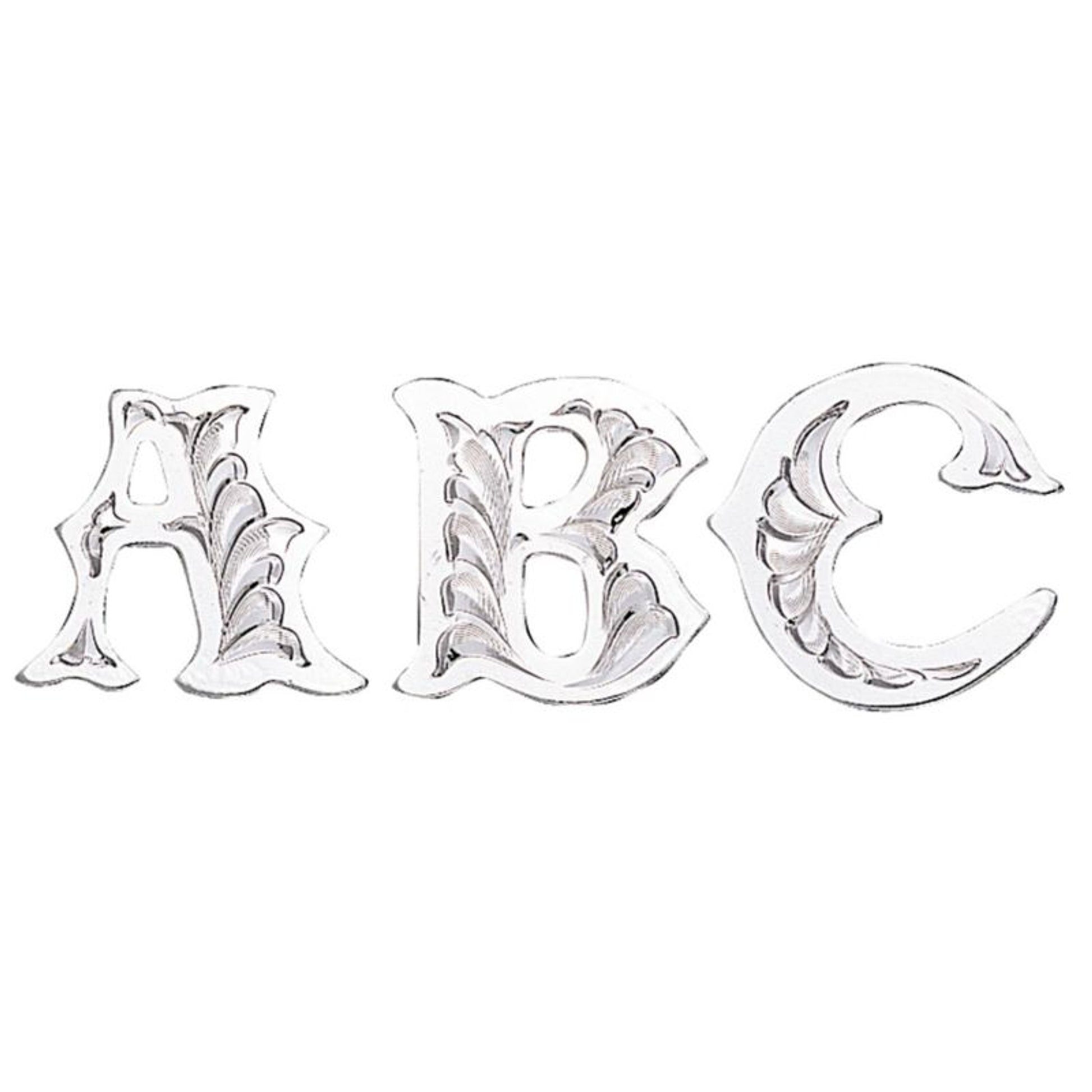 Montana Silversmiths Silver Trim Letter 3/4 Bk/Wh