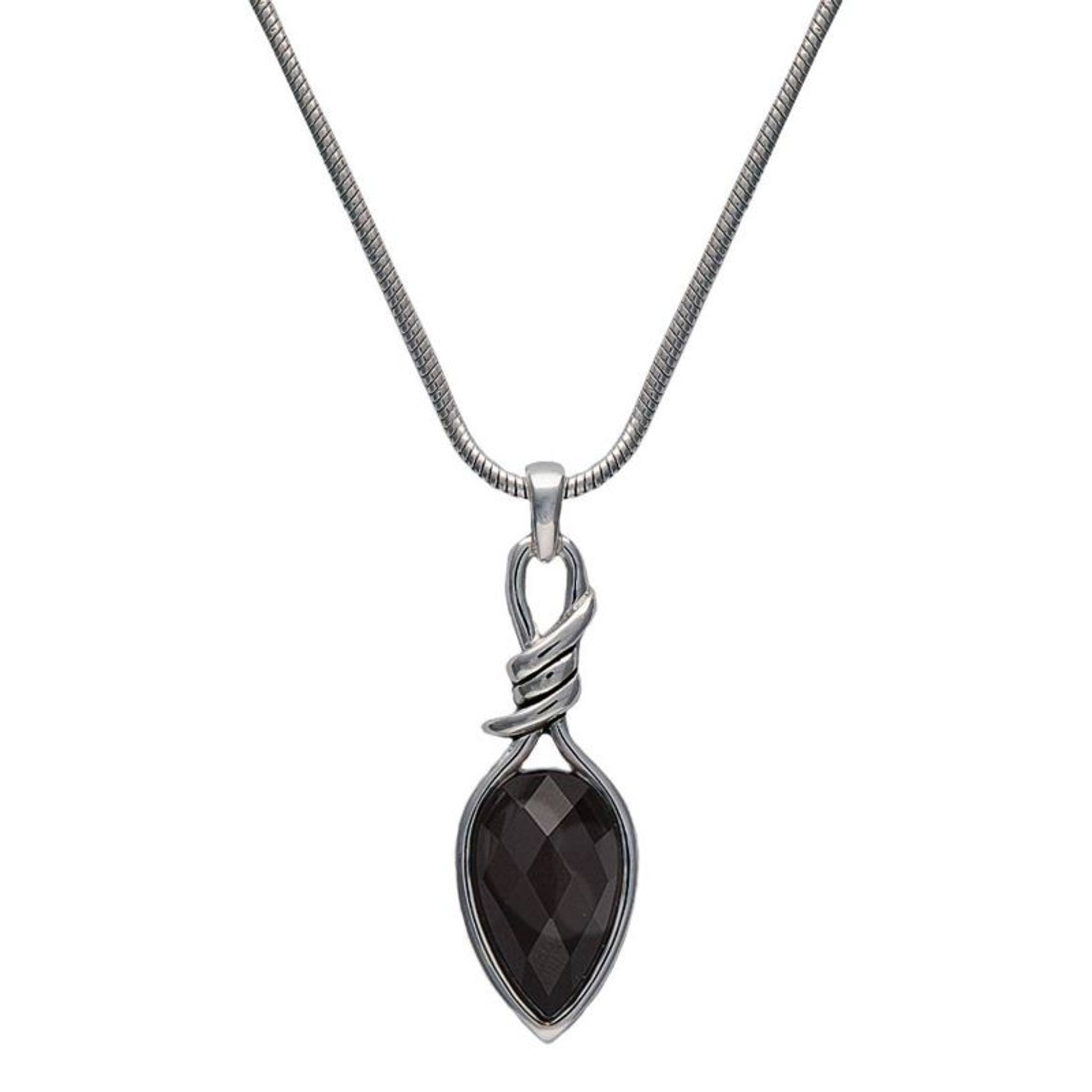 Montana Bittersweet Barbed Wire Pear Onyx Necklace