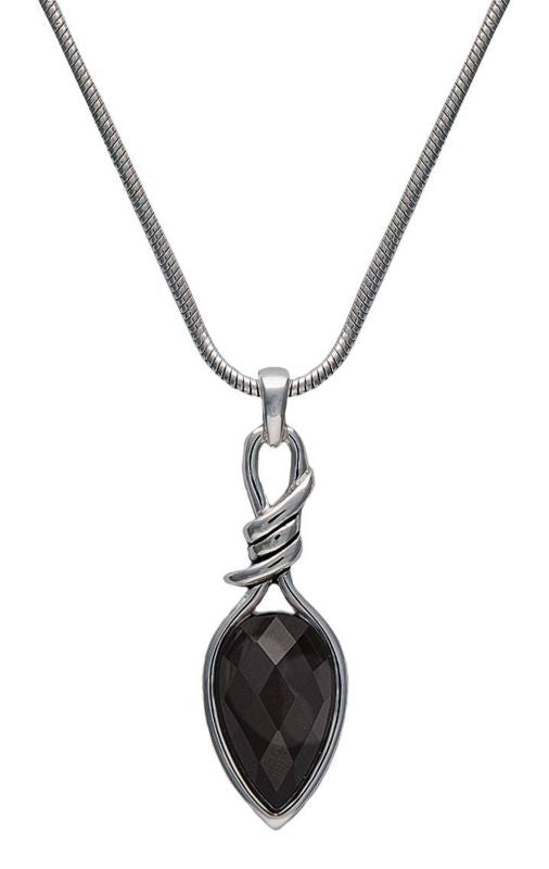 Montana Bittersweet Barbed Wire Pear Onyx Necklace