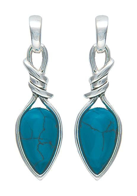 Montana Bittersweet Barbed Wire Pear Turq Earrings