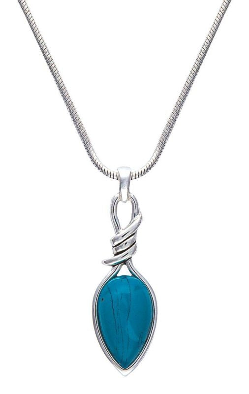 Montana Bittersweet Barbed Wire Pear Turq Necklace