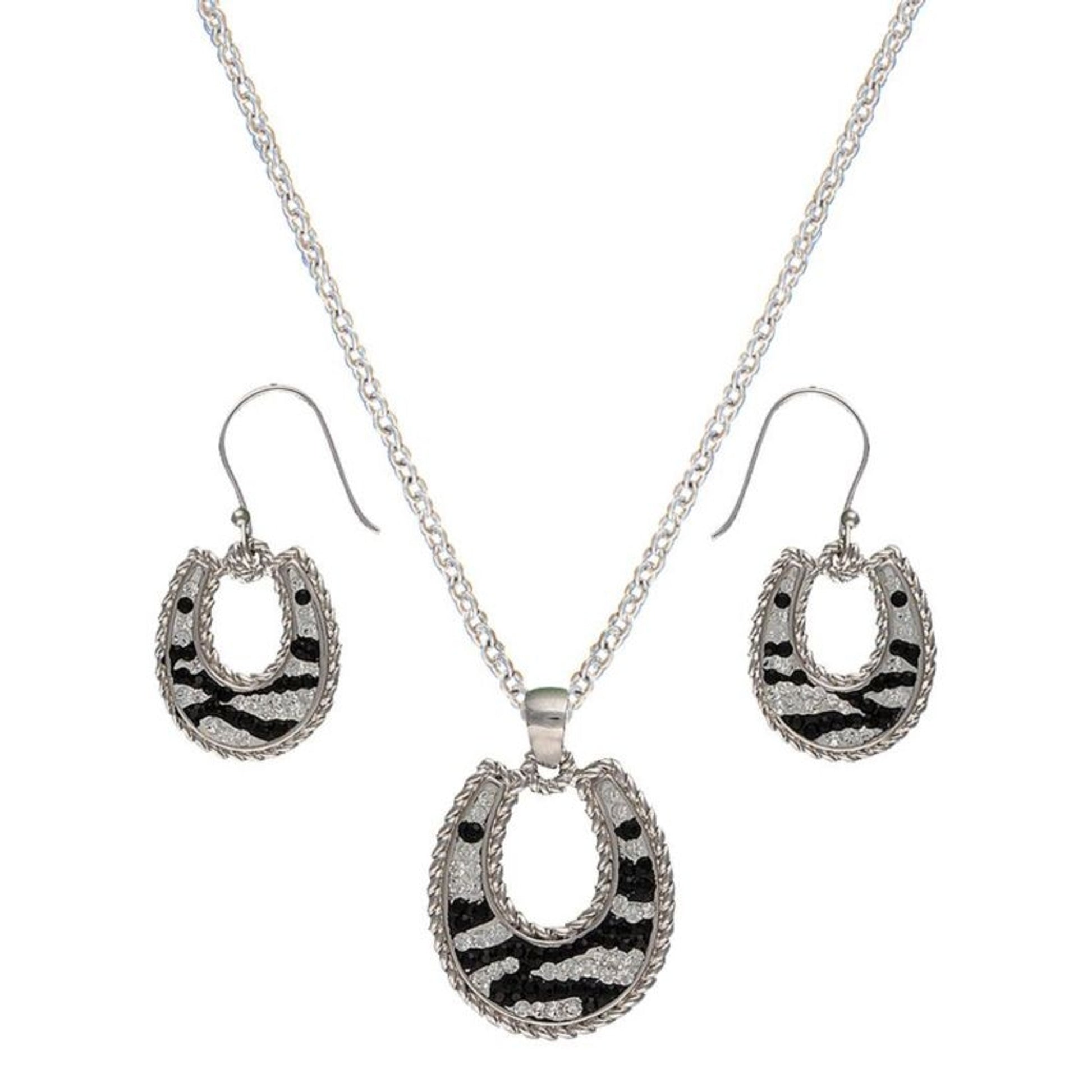 Montana Candied Horseshoes with Zebra Jewelry Set