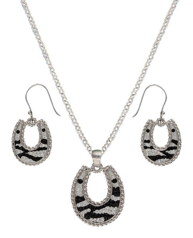 Montana Candied Horseshoes with Zebra Jewelry Set
