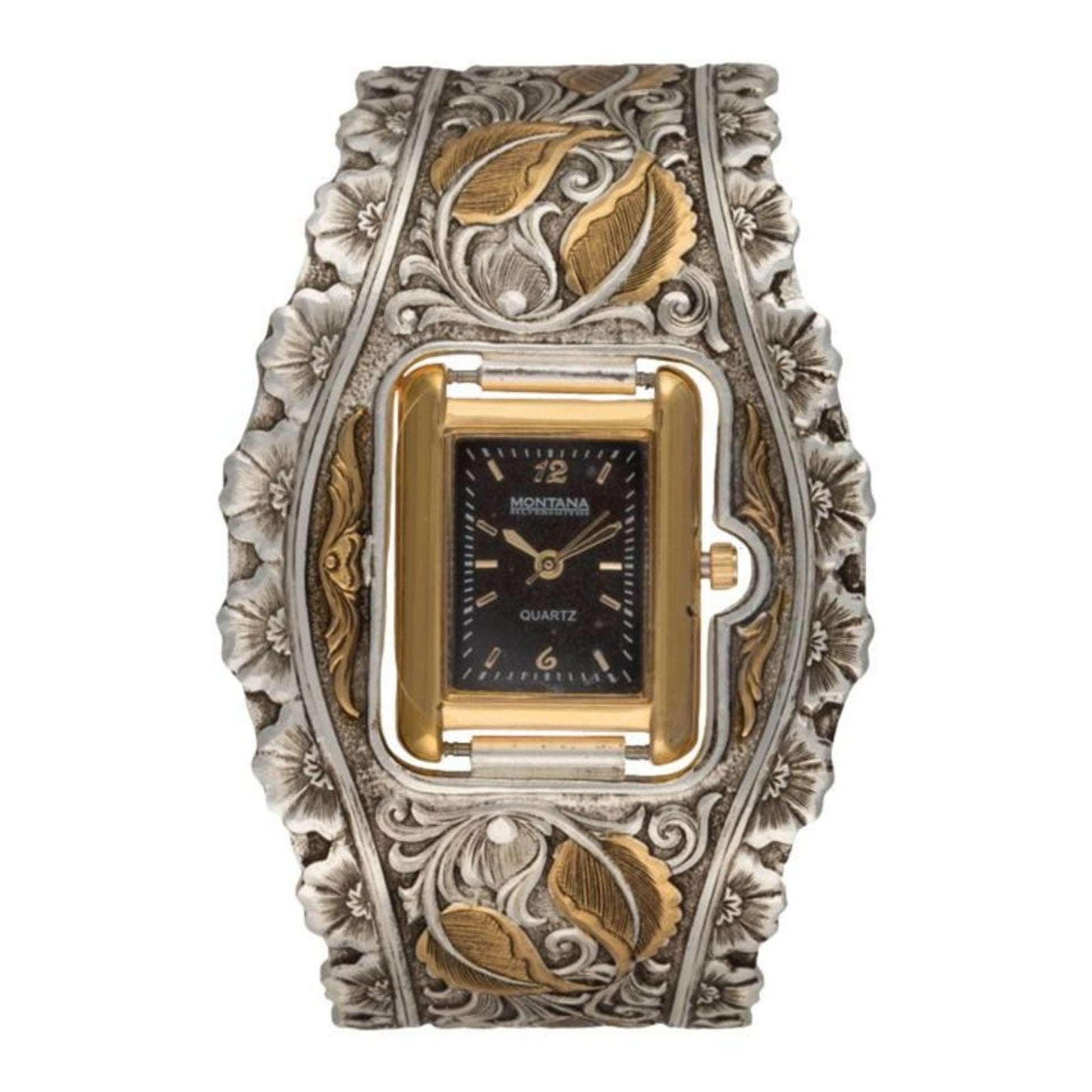 Montana Ladies Heirloom Gold Leaf Cuff Watch