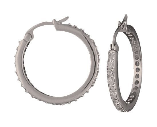 Montana Silversmiths Milky Way Hoop EarringsBk/Wh