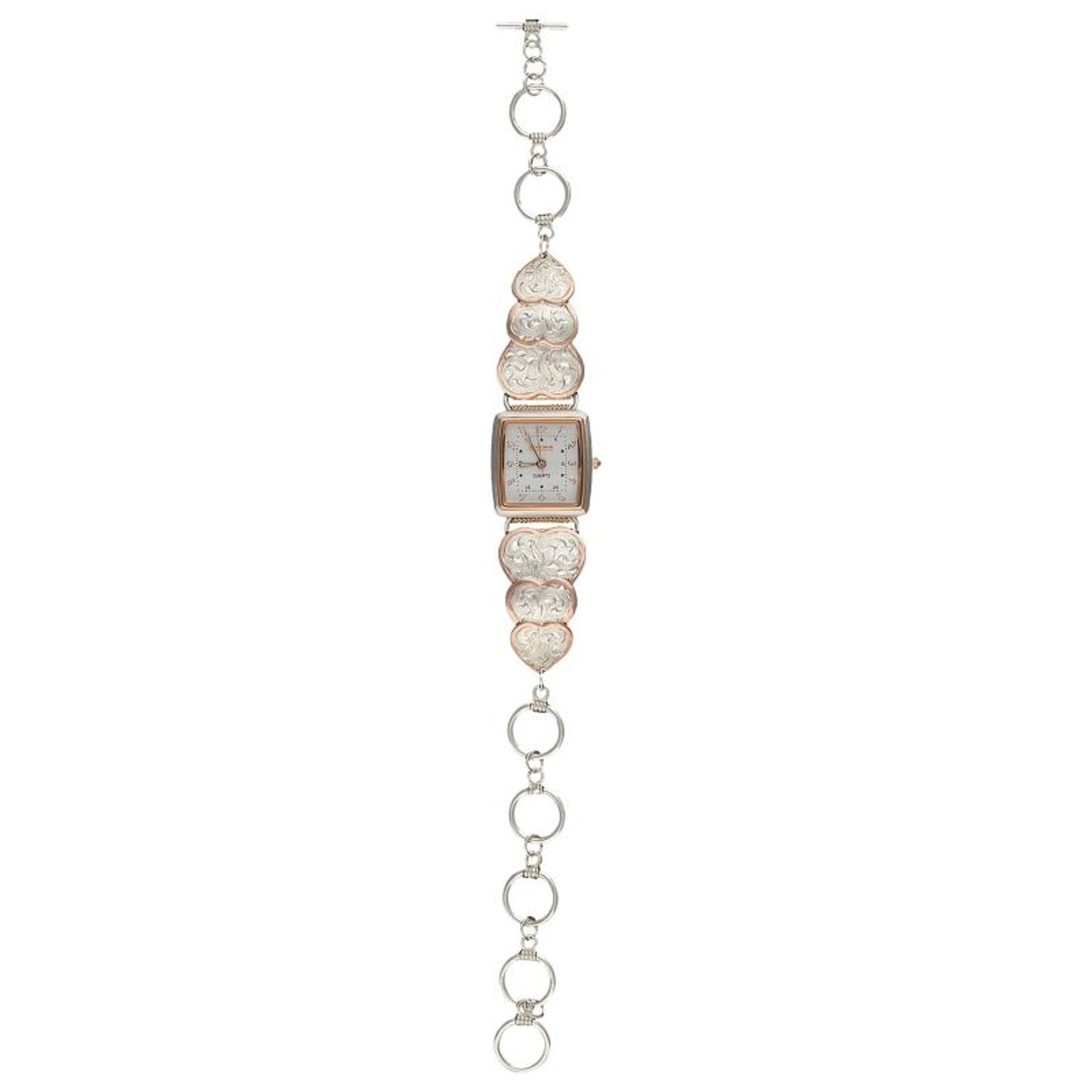 Montana Silver Rose Gold Classic Heart Band Watch
