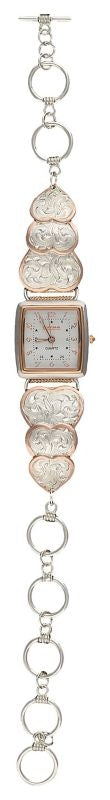 Montana Silver Rose Gold Classic Heart Band Watch
