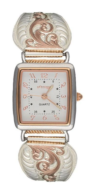 Rose Gold Filigree Ladies Expansion Band Watch