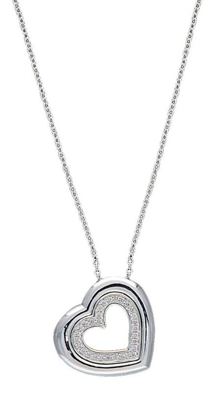 Montana Silver Tone/Crystal Nested Hearts Necklace
