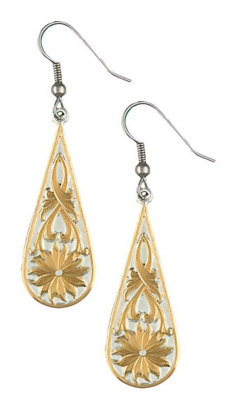 Montana Two-Tone Bitterroot Drops Earrings Slv Gld