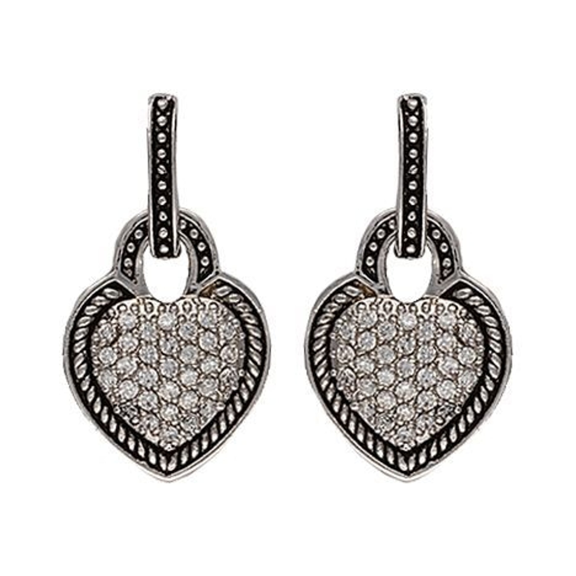 Montana Vintage Charm Quilted Heart Drop Earring