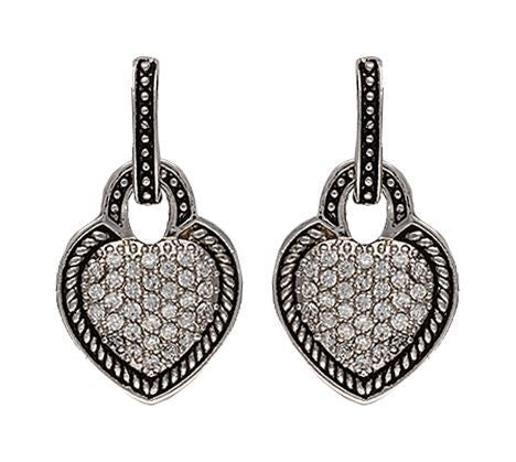 Montana Vintage Charm Quilted Heart Drop Earring