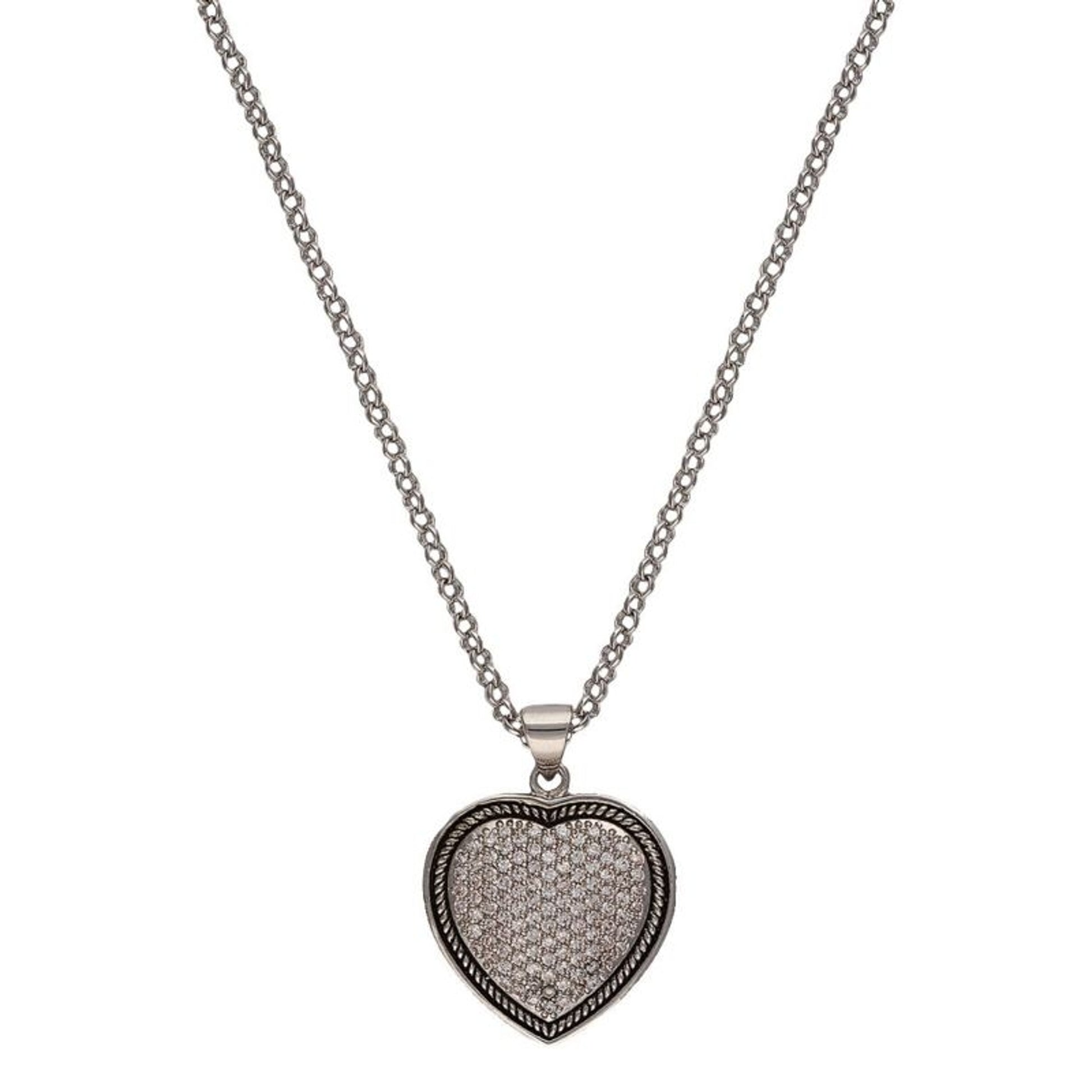 MontanaSilver Vintage Charm Quilted HeartNecklace