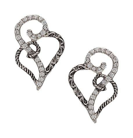 Montana Silver Woven Hearts Post Earrings