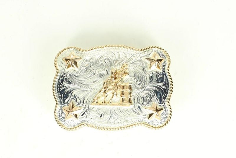 Crumine Kids Barrel Racer Buckle 2x2.75 Slv Gld