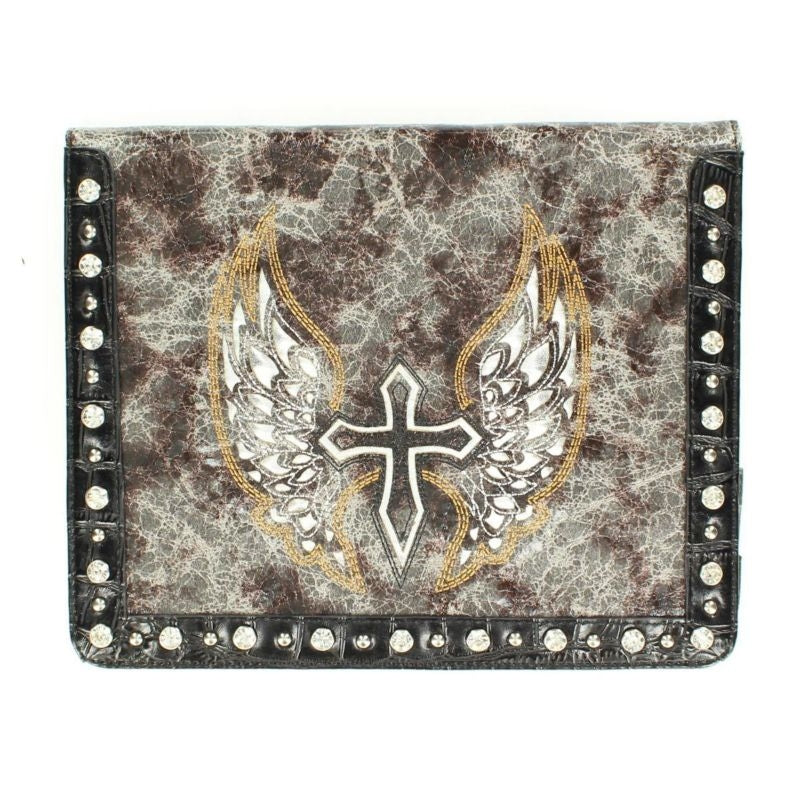 Mandf Western Cross Wings Crystal Ipad CaseBk/Wh