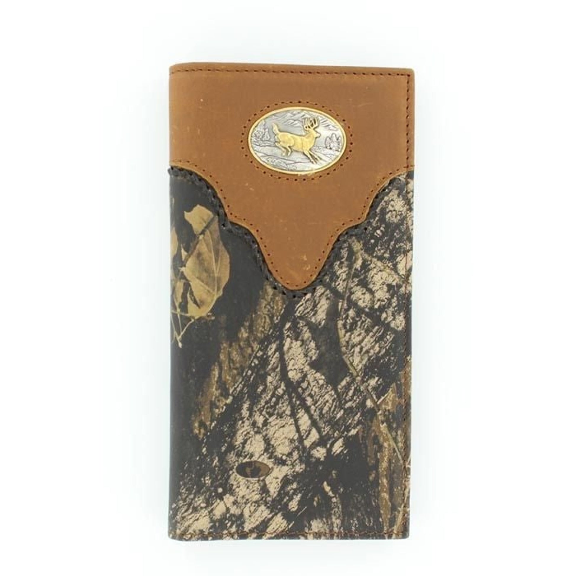 Nocona Pro Rodeo Deer Buck Camo WalletBk/Wh