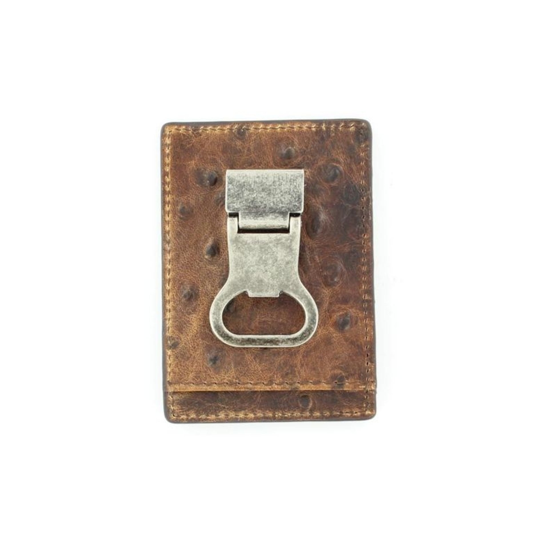 Nocona Bi-Fold Metal/Money Clip WalletBk/Wh