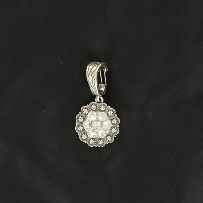Western Charm Berry Concho /Crystals Pendant