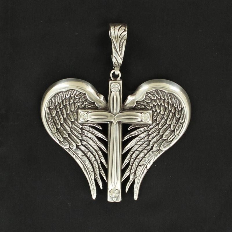 Western Charm Dbl Wings Cross Pendant