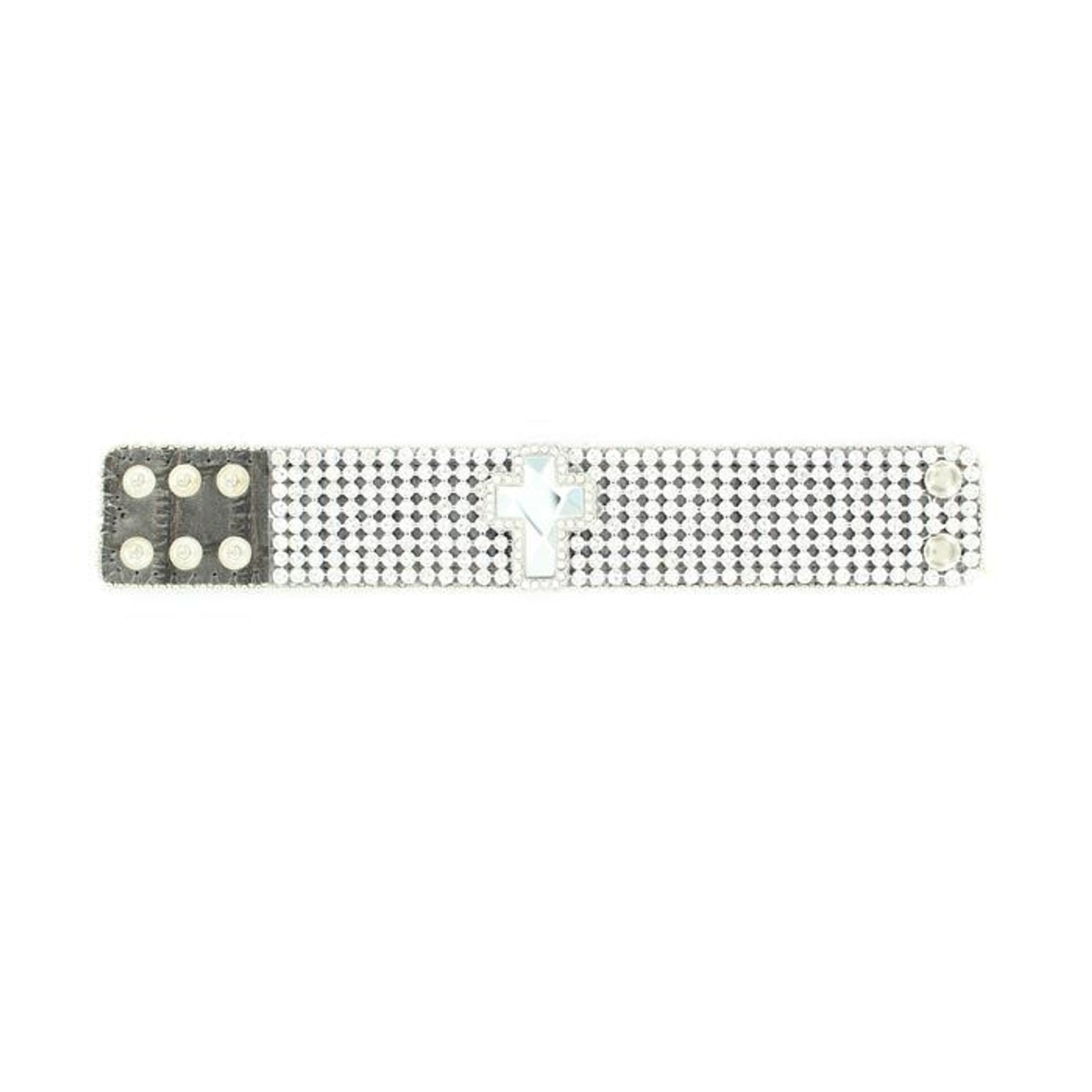Blazin Roxx Mesh/Cross BraceletBk/Wh
