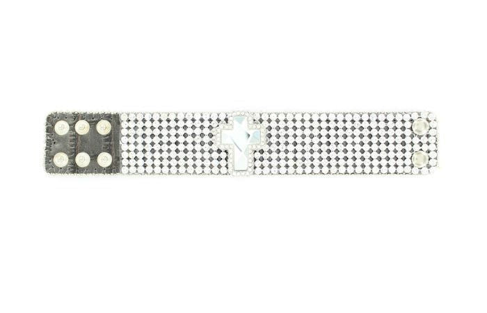 Blazin Roxx Mesh/Cross BraceletBk/Wh