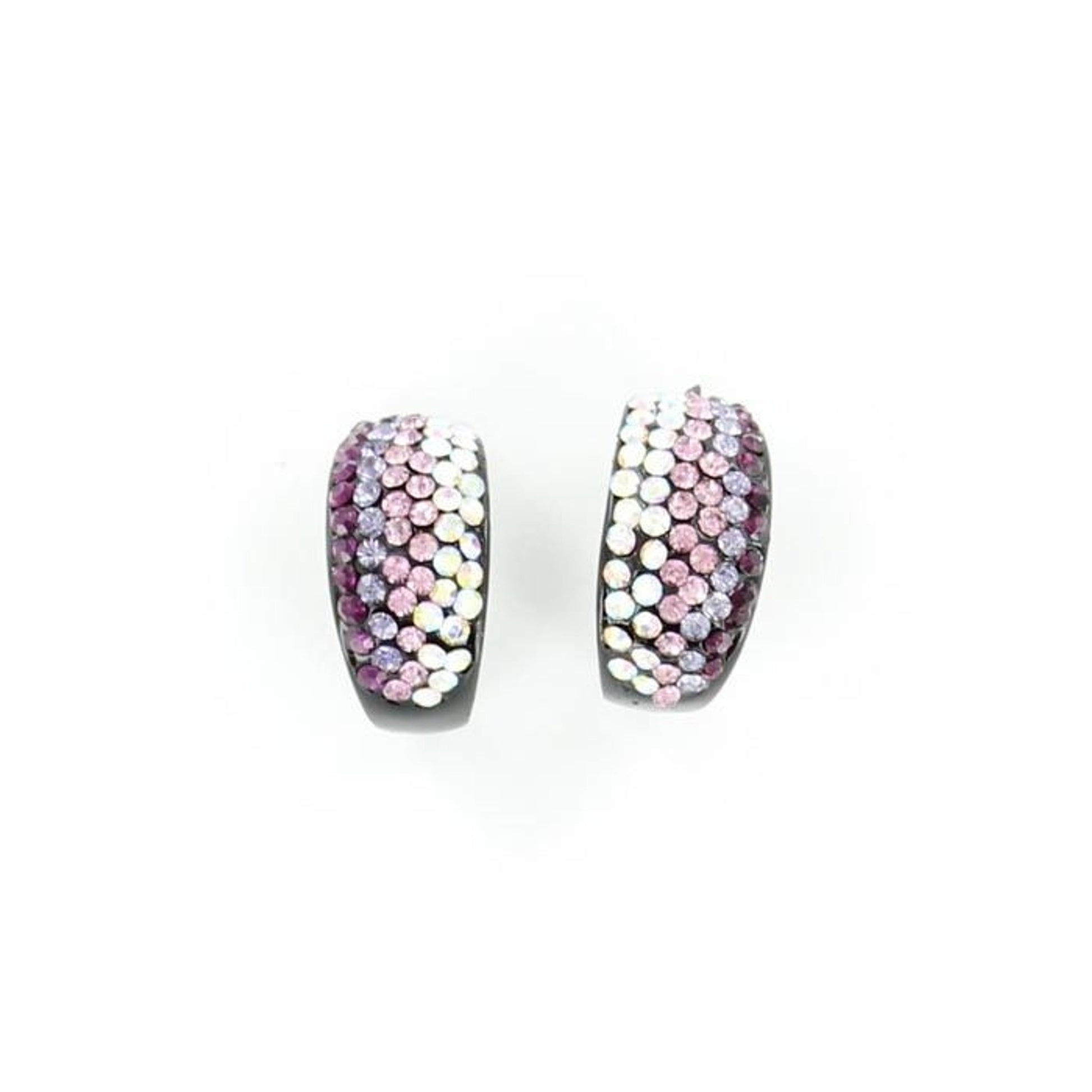 Blazin Roxx Wide Crystal Hoop Earrings SM Multi