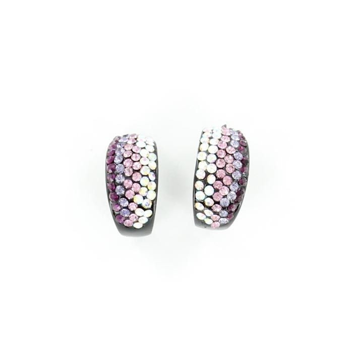 Blazin Roxx Wide Crystal Hoop Earrings SM Multi