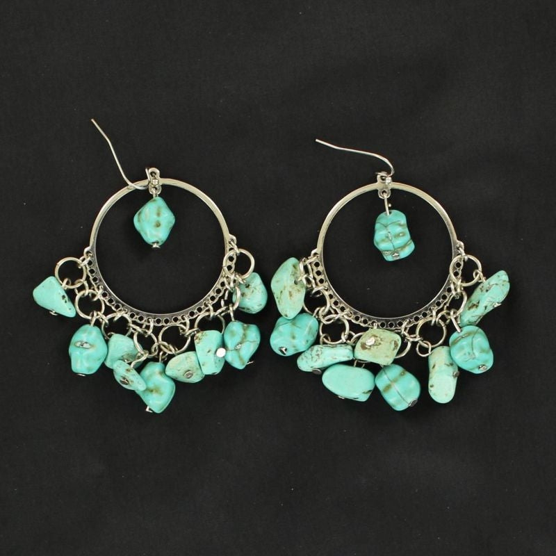 Blazin Roxx Stone Chandel EarringsBk/Wh