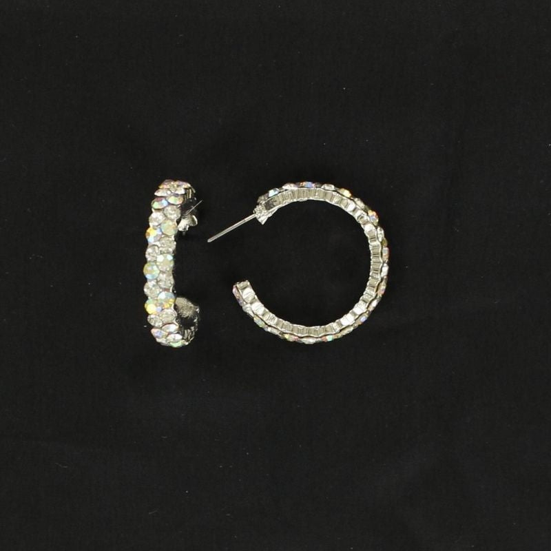 Blazin Roxx Double Crystal Hoop EarringClear
