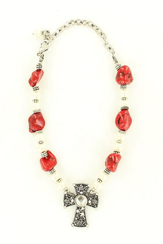 Blazin Roxx Stone And Cross Boot Bracelet