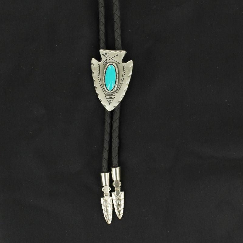 Double S Arrowhead Bolo Tie Turquoise