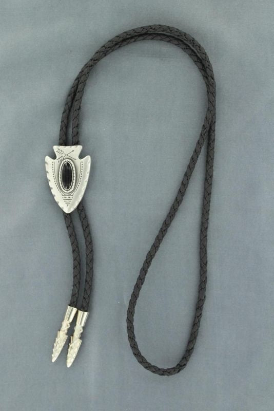 Double S Arrowhead Bolo Tie Black