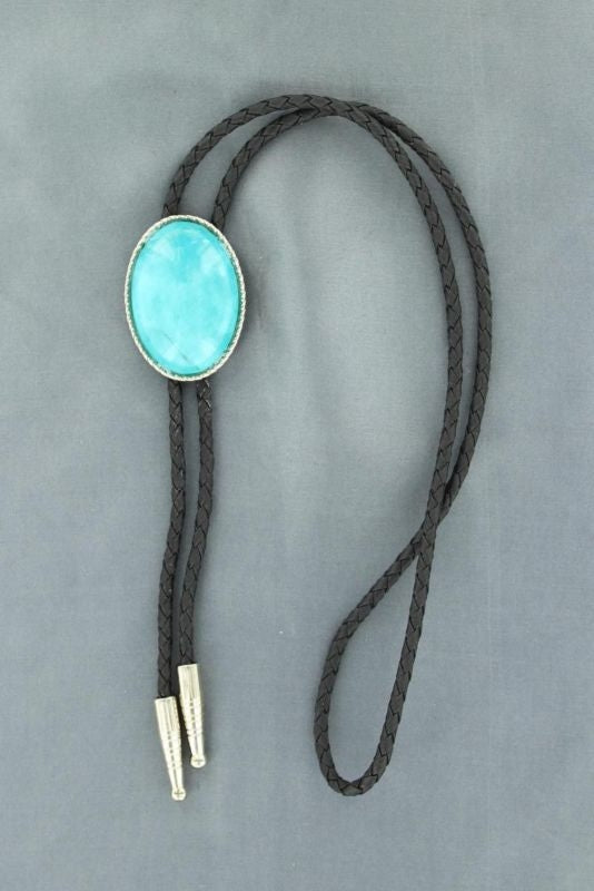 Double S Rope Edge Dyed Howlite Bolo Turquoise