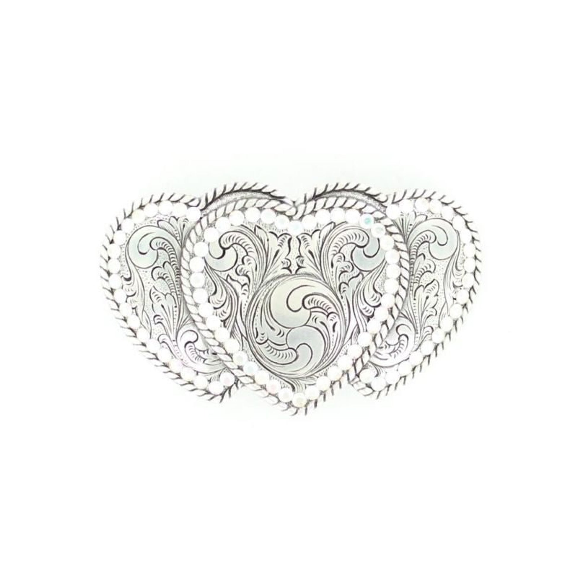 Nocona Triple Heart Buckle Aurora Borealis