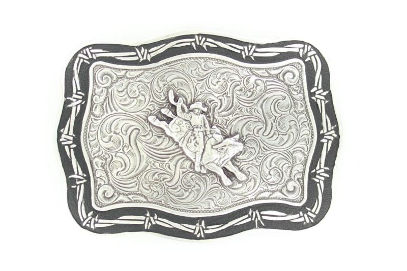 Crumrine Vintage Bull Rider with Barbwire Edge Buckle
