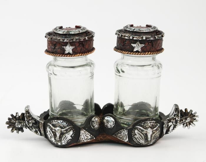 Western Moments Salt/Pepper Caddy Steel