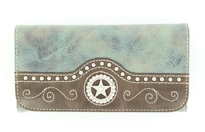 Blazin Roxx Star Concho WalletBk/Wh