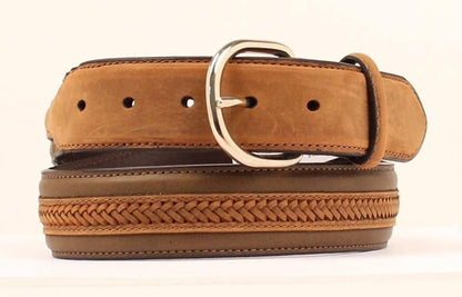 Nocona Center Lacing Mens Belt 28 Brown