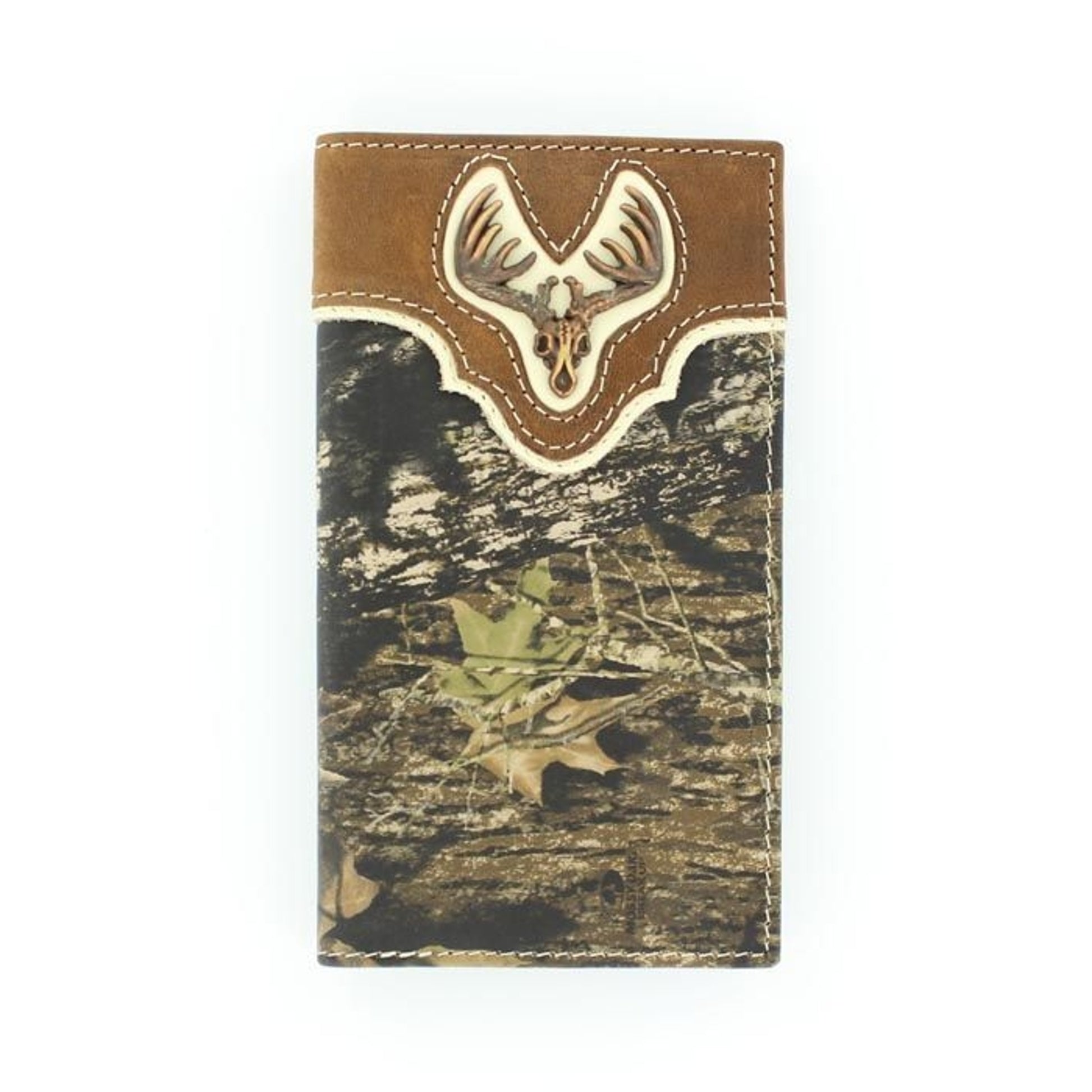 Nocona Mens Rodeo Wallet with DeerskullBk/Wh