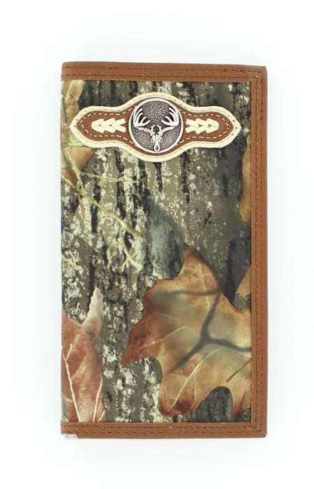 Nocona Mens Rodeo Skull WalletBk/Wh
