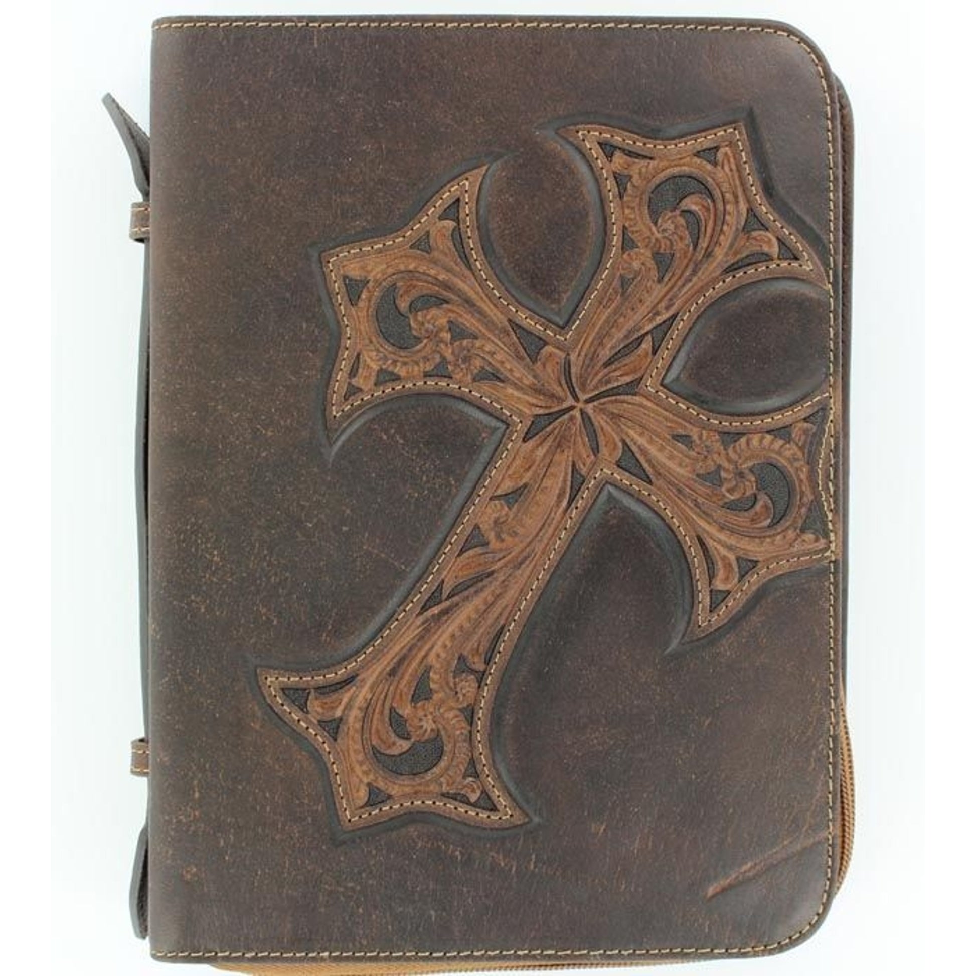 Nocona Cross Bible CoverBk/Wh