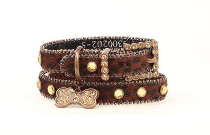 Blazin Roxx Hair On Dog Collar SM Black