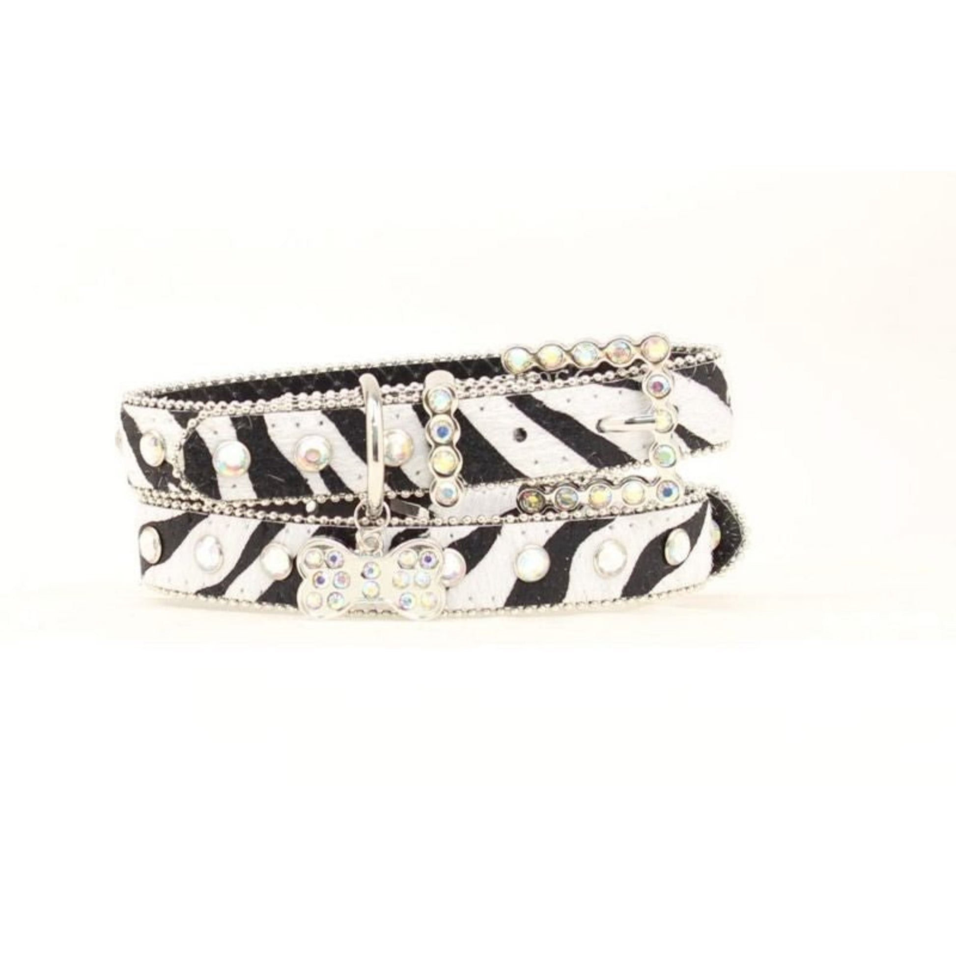 Blazin Roxx Bling Hair On Dog Collar LG Brown