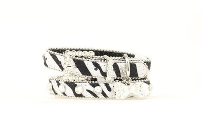 Blazin Roxx Hair On Dog Collar SM Black