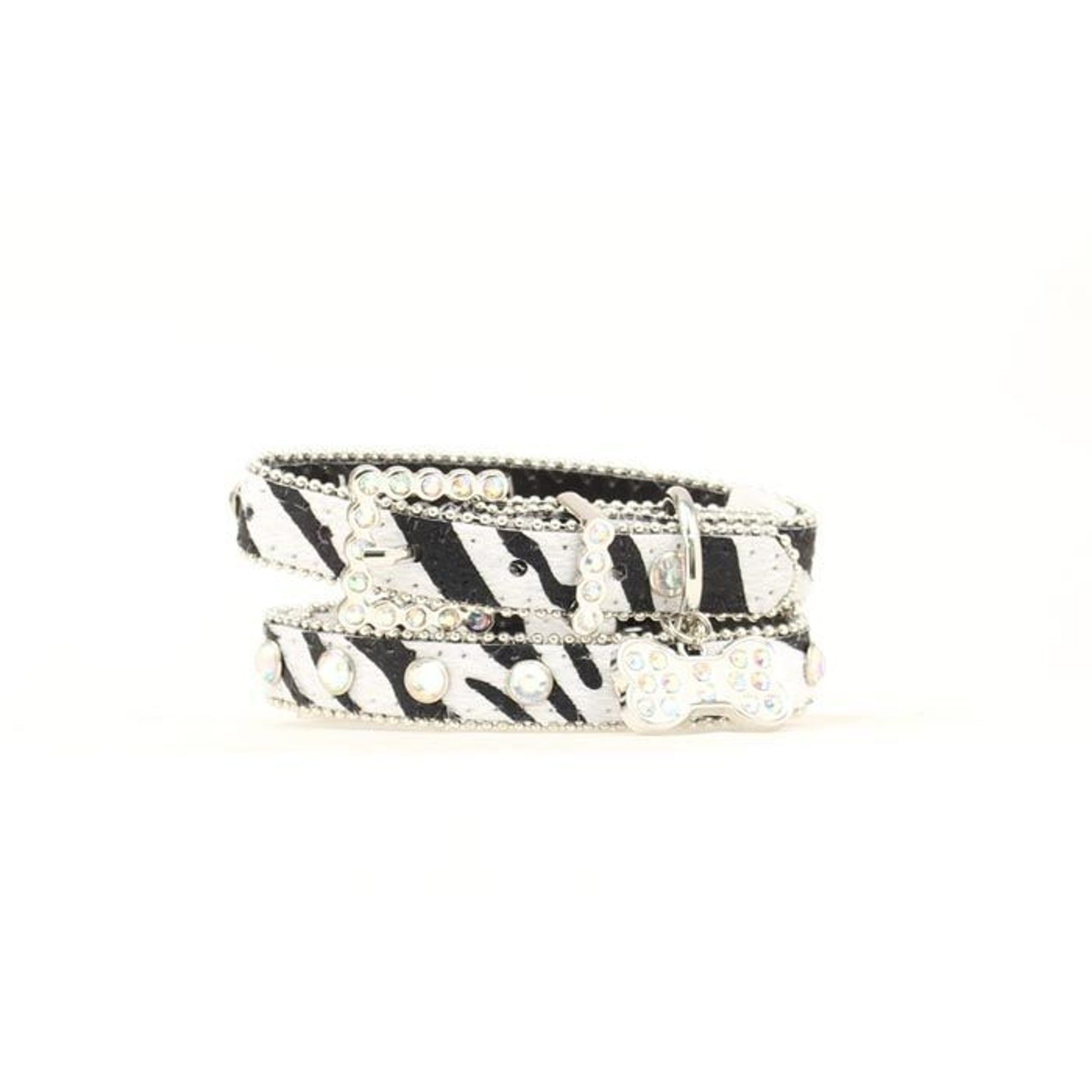 Blazin Roxx Hair On Dog Collar SM Black