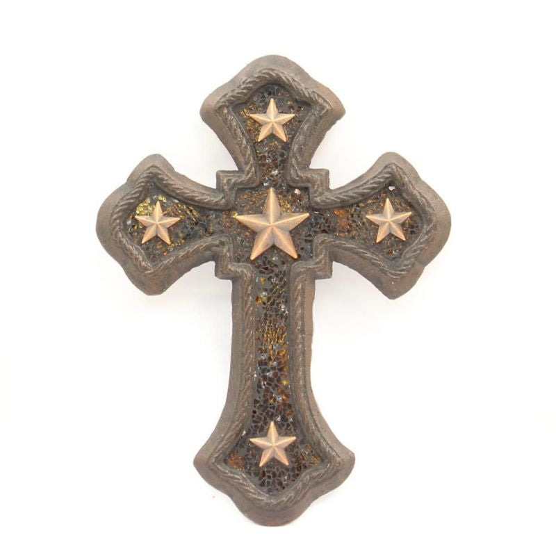 Western Moments Cross Cast Iron WallAmber