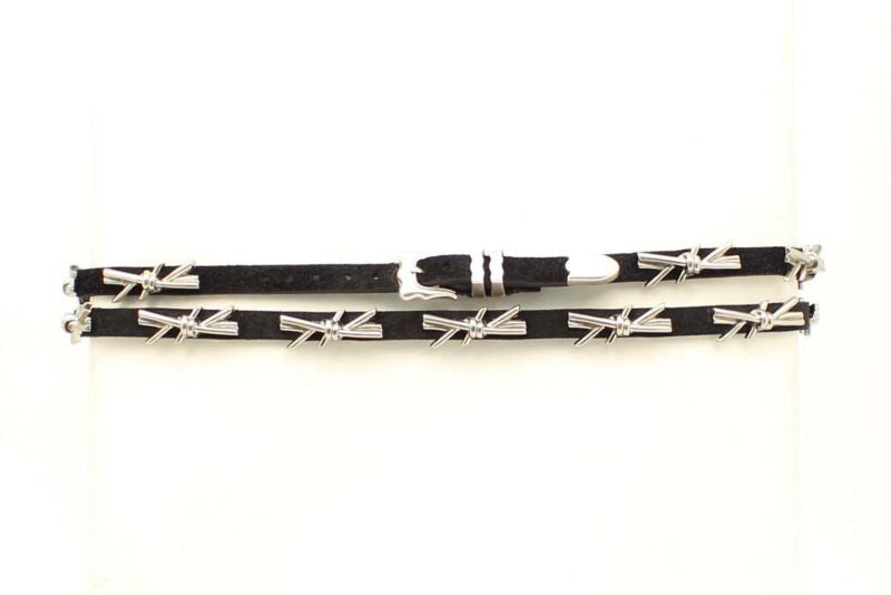 M And F Western Barb Wire Hatband Black