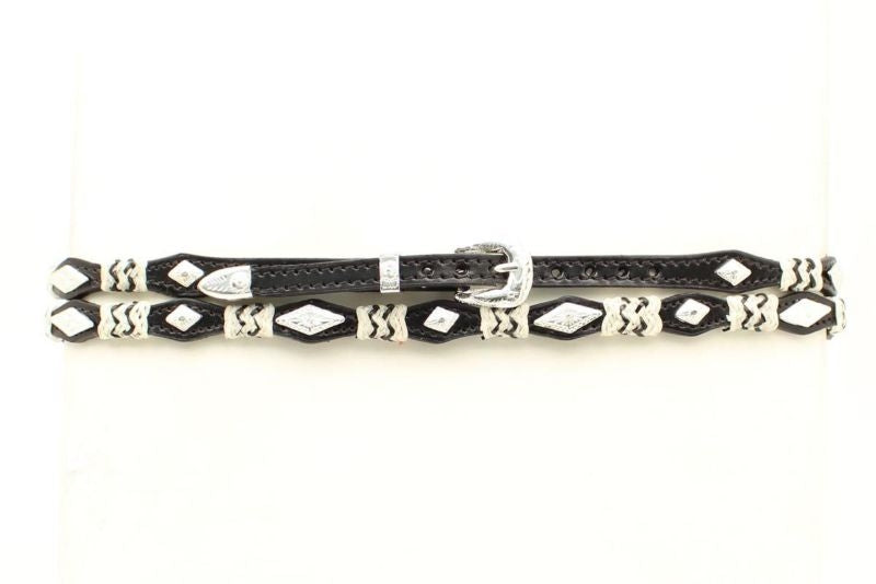M And F Western Womens Diamond And Knot Hatband Bk