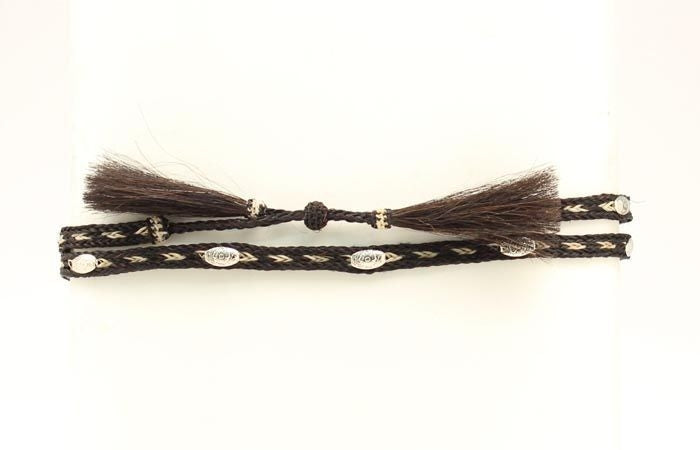 M And F Western Three Strand Horsehair Hatband Bk
